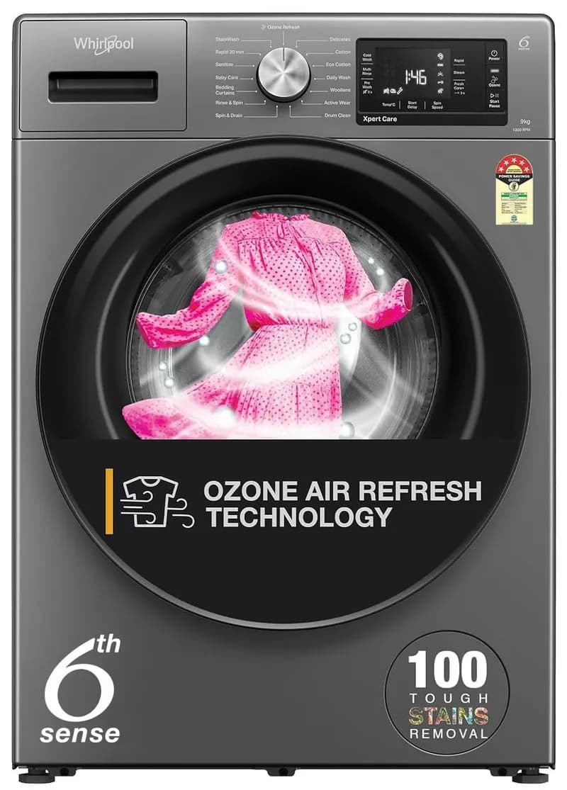 Whirlpool 9 Kg Ozone Technology 5 Star Inverter Front Load Fully